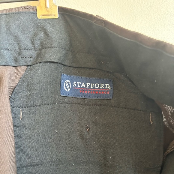 Stafford Performance Mens Brown Wool Blend Dress Pants Slacks 44x32 - Picture 6 of 6